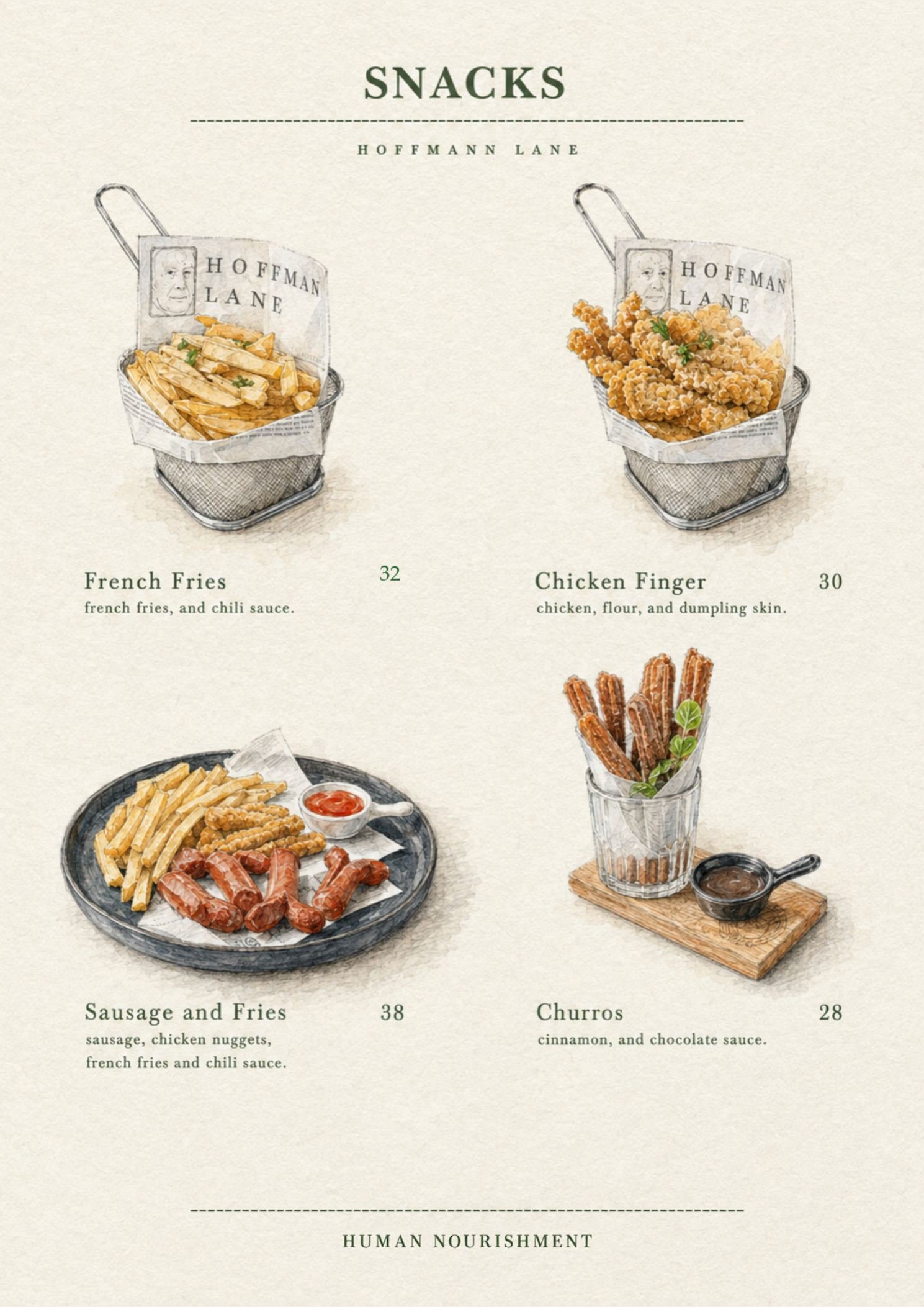 Buku menu ilustrasi Hoffmann Lane, halaman 18 dari 32