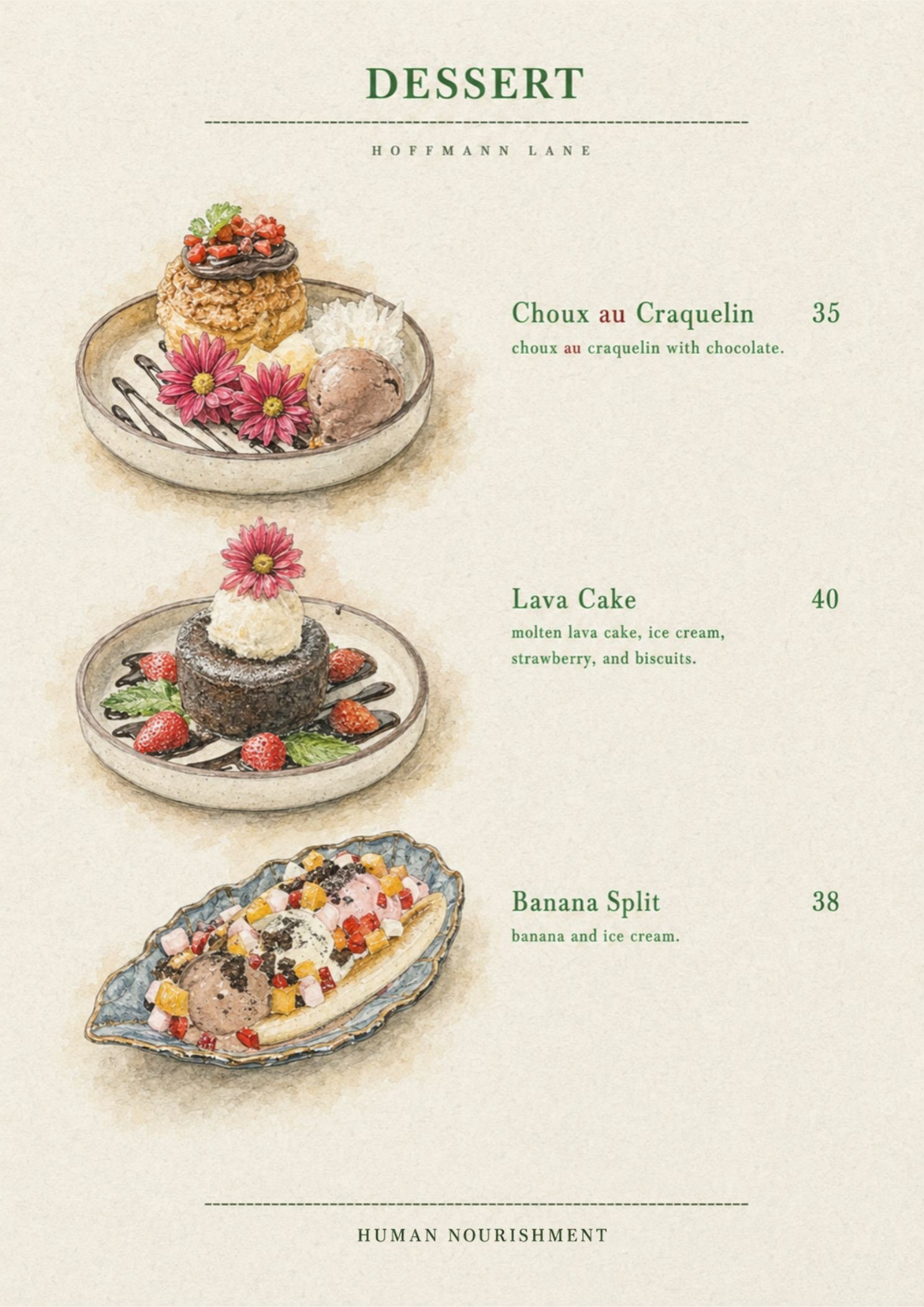 Buku menu ilustrasi Hoffmann Lane, halaman 20 dari 32